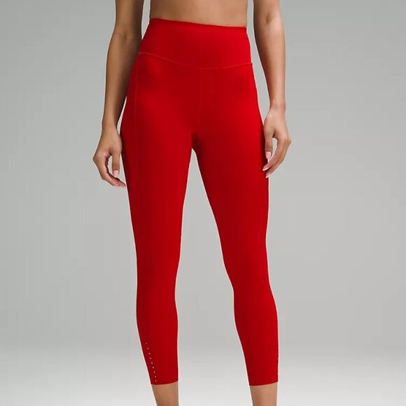Lululemon Size 14 Red Fast and Free HR Tight 25" Leggings with Pockets - Picture 1 of 12